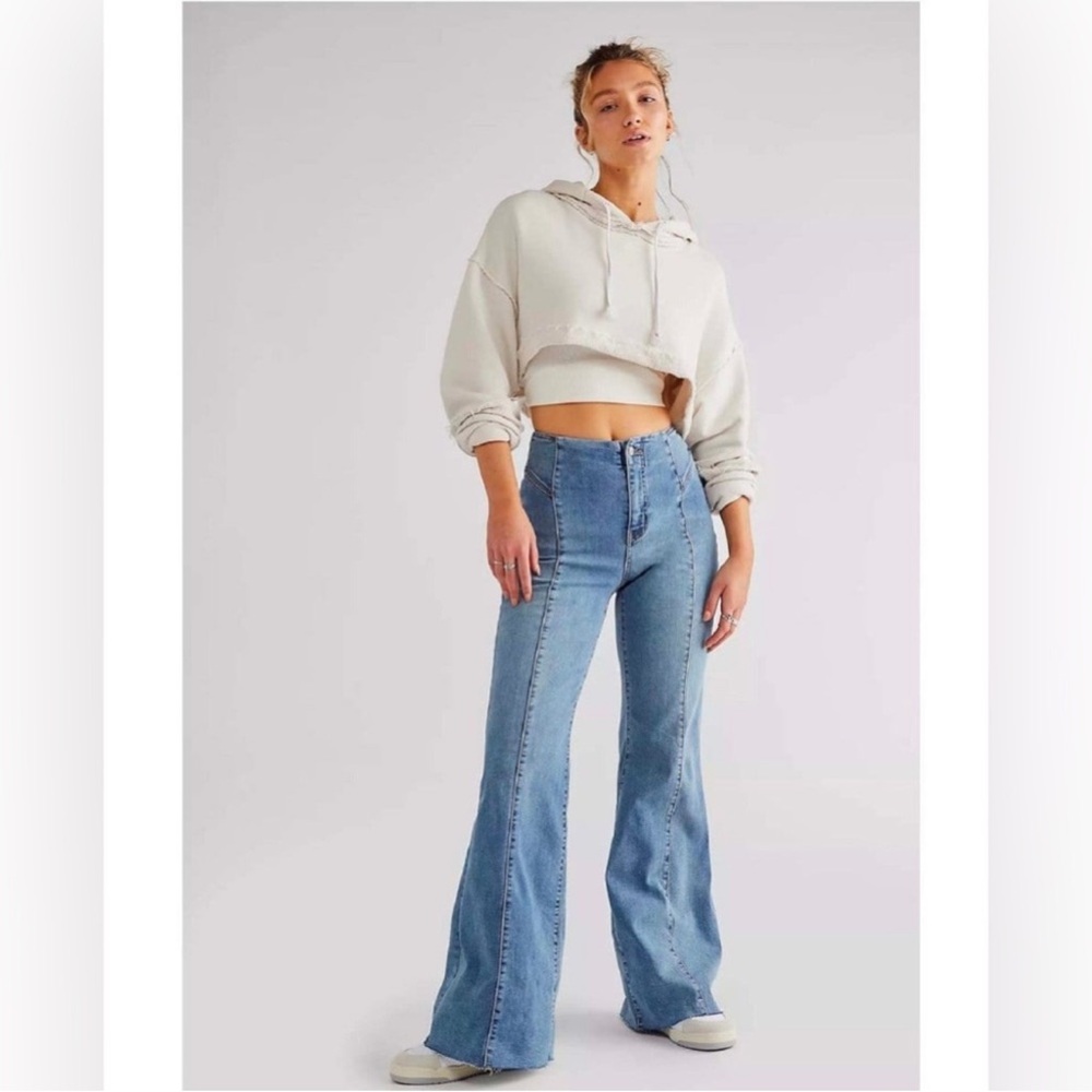 We The Free Light Blue High-Waist Flare Jeans